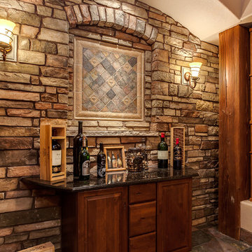 Wine Cellar Stone Inset and Slate Floors