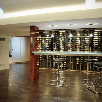 Wine Cellar Storage Room & Glass Bar Countertop