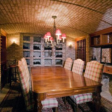 Wine Cellar with Arched Brick Ceiling