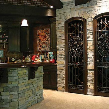 Wine cellar wrought iron doors