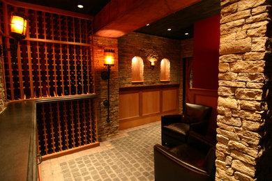 Mountain style wine cellar photo in New York