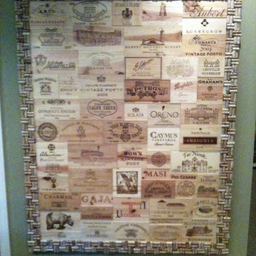 Wine Crate Panel Wall with Cork Frame