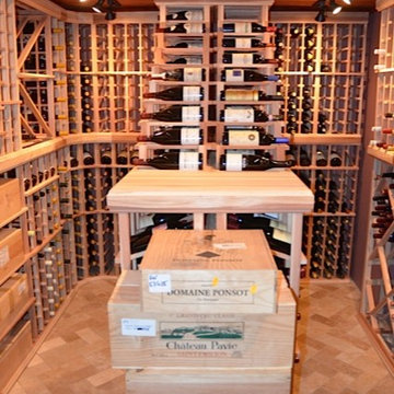 Wine Enthusiast Cellar Vintner Kits in Natural Premium Redwood, Built in Archway