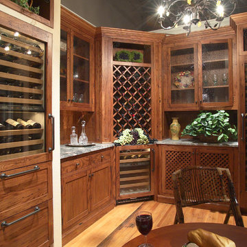 Wine grotto with beaded glass door storage