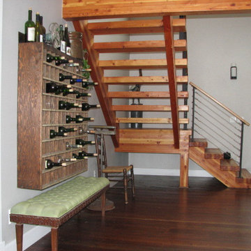 Wine rack from re-purposed mail sorter