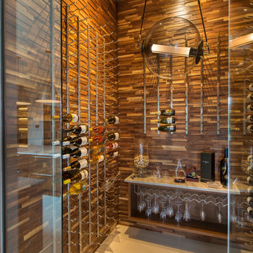 Wine Room in Contemporary Home for Entertaining