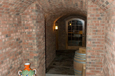 Example of a trendy wine cellar design in Manchester