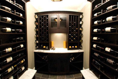 Inspiration for a contemporary wine cellar remodel in Chicago