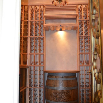 Wooden Wine Cellar and Barrels