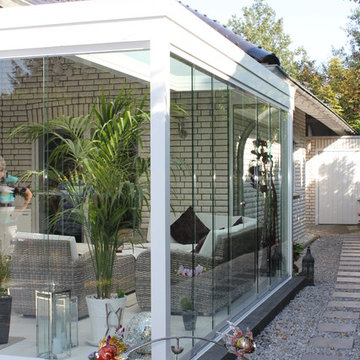 Terrassen-Überdachung Flachdach mit Glas