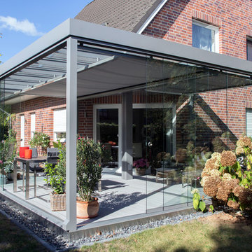 Terrassen-Überdachung Flachdach mit Glas