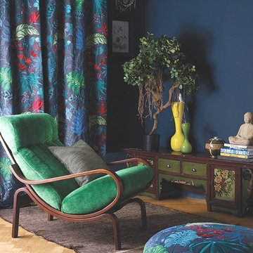Exotic Mid Century livingroom - Wohnzimmer mit asiatischem Flair