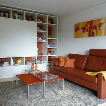 gemütliche Wohnzimmer Beispiele in weiß und rost