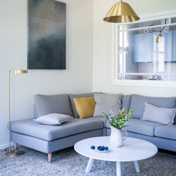 Living Room Corner with Custom Artwork from Espanyolet