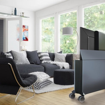 Modell VISTONO SOLO: Mobiles Bildschirmsideboard mit TV-Lift