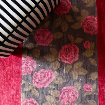 Ottoman on Burberry fabric carpet