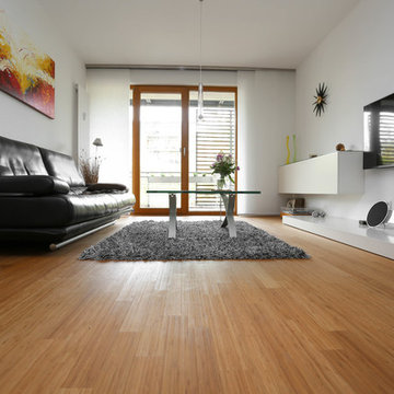 Spachtelboden und Bambus Parkett für Wohnung AL | Concrete and Bamboo flooring