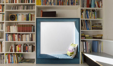 Stylische Idee: Eine Sitznische im Bücherregal