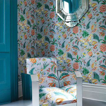 Wallpaper / Fabrics matching pattern - Tapete u. Stoff, Wohnzimmer Landhausstil