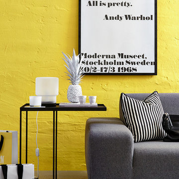 Wohnen mit Gelber Wand – Schwarz & Weiße Deko