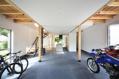 Photo of a modern attached garage in Other.