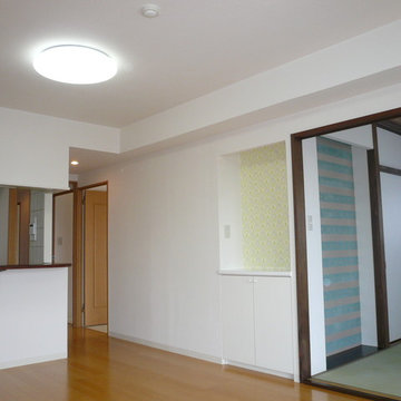 和モダンな部屋LD＋和室：賃貸カラーデザイン