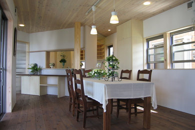 This is an example of a scandi dining room in Other.