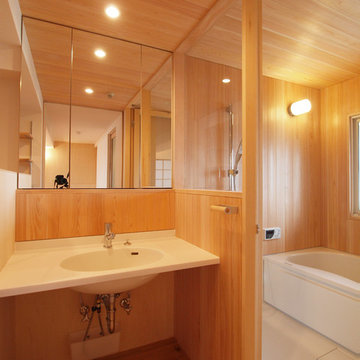 さわら材+ハーフユニットを用いた木の浴室
