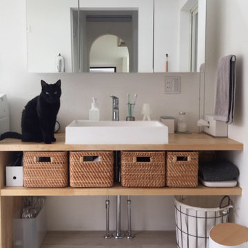 猫もくつろげる洗面スペース