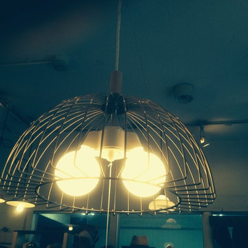 Vintage. Wire shade Pendant Lamp