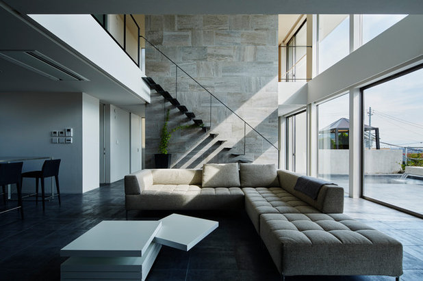 Modern Living Room by 重量木骨の家（耐震構法SE構法）