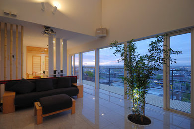 Modernes Wohnzimmer in Sapporo