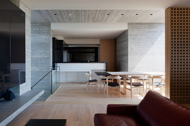 Design ideas for a contemporary living room in Yokohama.