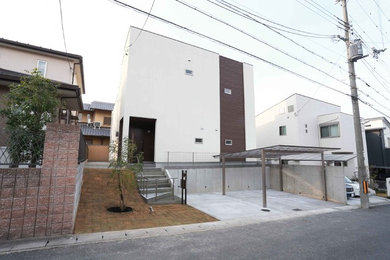 名古屋にあるモダンスタイルのおしゃれな家の外観の写真