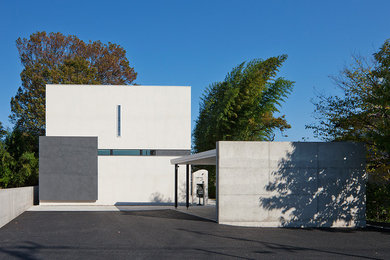 Exemple d'une façade de maison tendance.