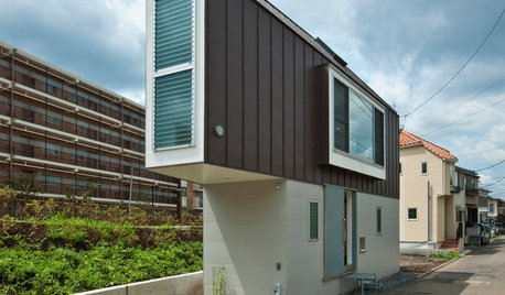 Houzz Япония: Узкий дом в Токио с видом на реку