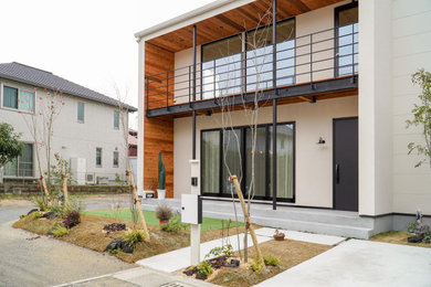 福岡にあるコンテンポラリースタイルのおしゃれな家の外観の写真