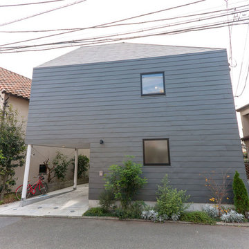 藤沢・本鵠沼　20坪台形変形狭小敷地に建つコンパクト狭小住宅