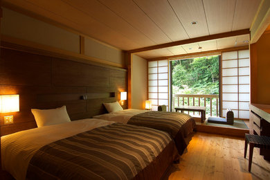 東京23区にある和風のおしゃれな寝室のレイアウト