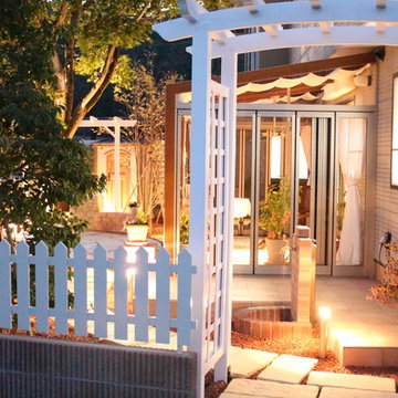 夜の庭で過ごせる空間 株式会社トレド 長野県 井出様邸