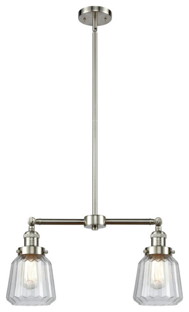 Innovations Chatham 2-LT Small Bell 22" Chandelier - Brushed Satin Nickel