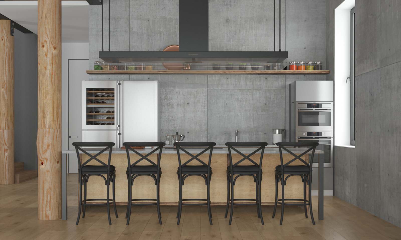 Дизайн-проект интерьера загородного дома (из бруса)