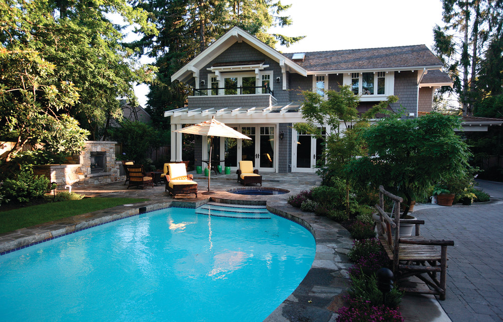 This is an example of an arts and crafts pool in Vancouver.