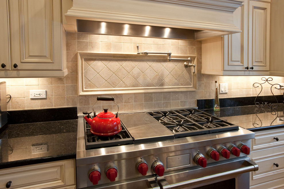 Example of a transitional home design design in Chicago