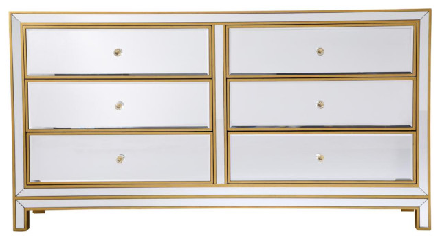 Home Living Dresser 6-Drawers, Antique Gold