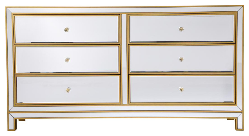 Home Living Dresser 6-Drawers, Antique Gold