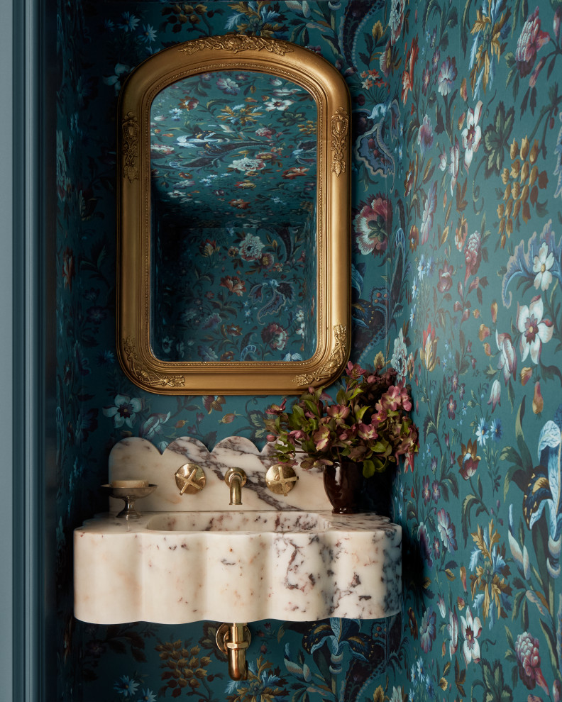 Transitional powder room photo in Philadelphia