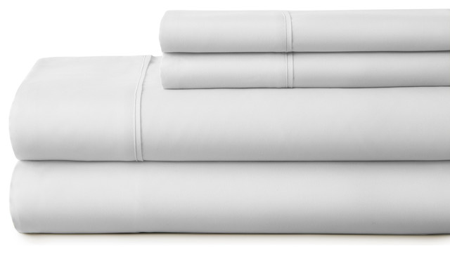 Home Collection Ultra-Soft Luxury 4 Piece Bed Sheet Set, Light Gray, California