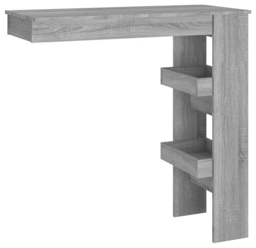 vidaXL Wall Bar Table Kitchen Table Bistro Table Gray Sonoma Engineered Wood