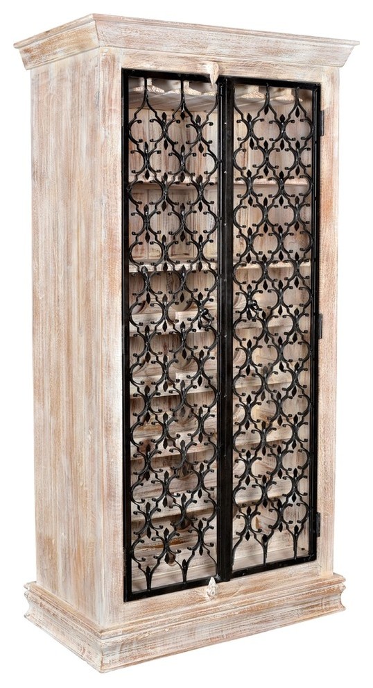 Simmons 68" Tall White Wine French Country Wine And Bar